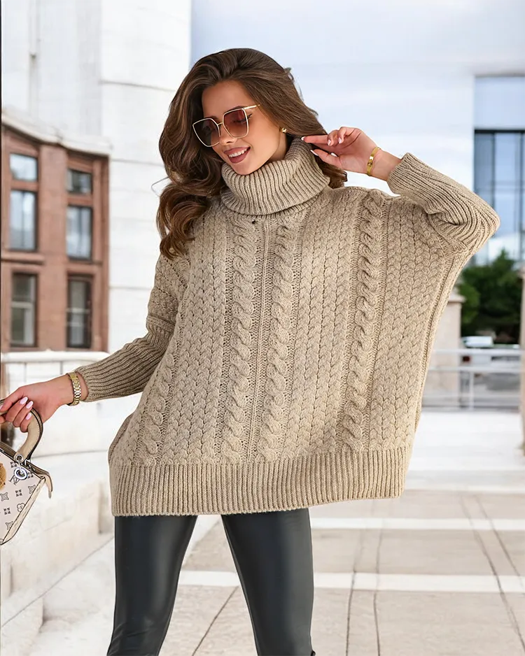 Royalfashion Дамски пуловер с волан