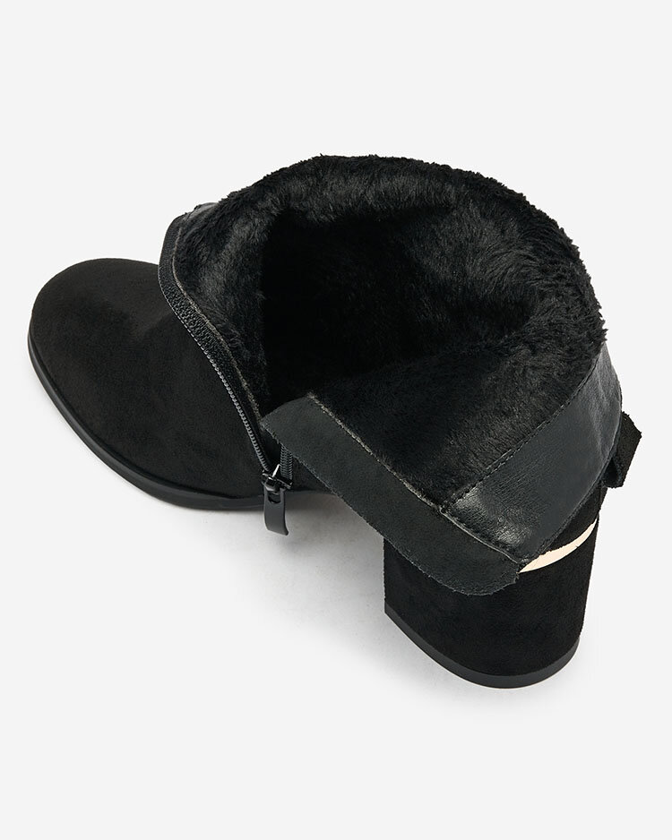 Royalfashion Дамски ботуши с нисък ток в черно Dogdas