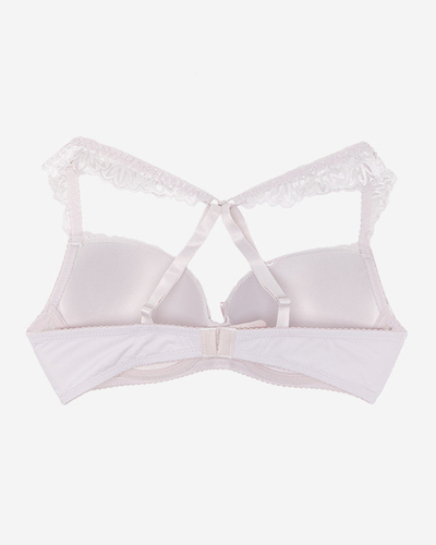 Damski biustonosz z koronką w kolorze jasnoszarym- Bielizna