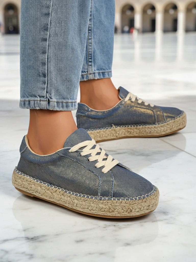 Aurelia Denim Espadrillos – дамски маратонки с плосък ток и плат