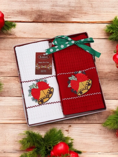 Royalfashion Коледен комплект от хавлии Щастлива Нова година