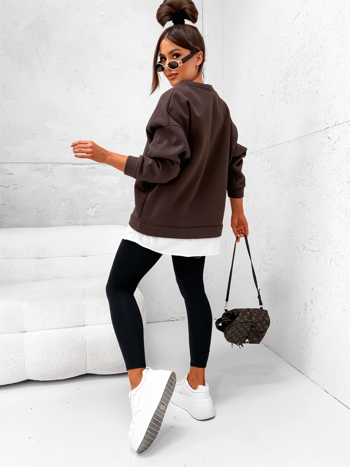 Royalfashion Памучна дамска суитшърт с detachable дъно