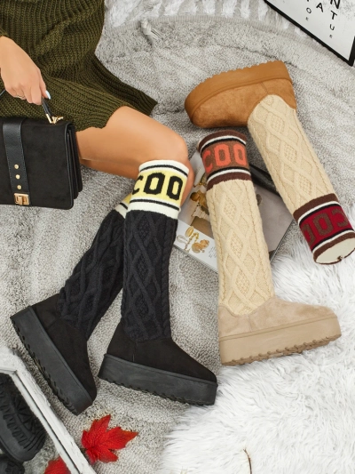 Високи дамски ботуши а ла снегоходки с горна част Anane
