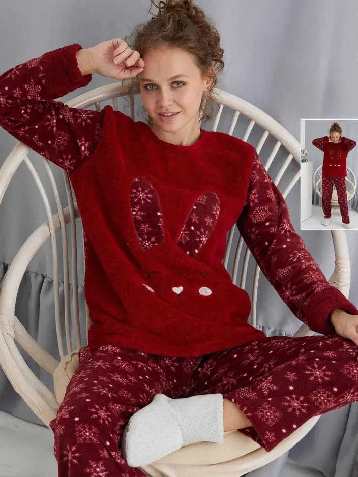 Пижами за жени Royalfashion с зайче, подобни на флийс