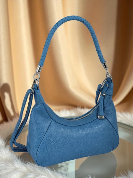 Royalfashion Малка дамска чанта от еко кожа с декоративна каишка Lacquea