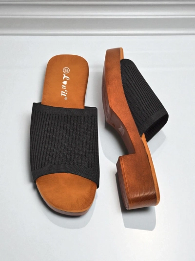 Royalfashion Дамски чехли на нисък ток Ribbed Grace