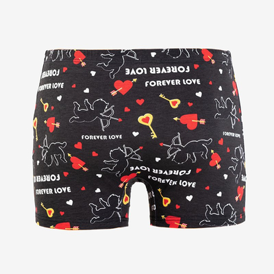 Czarne męskie bokserki z printem - Bielizna