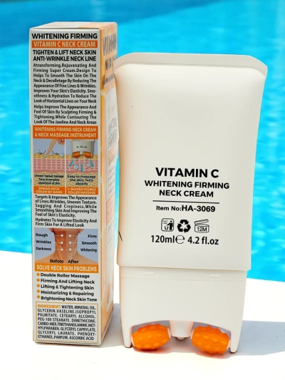 Стягащ и озаряващ крем за шия с масажор