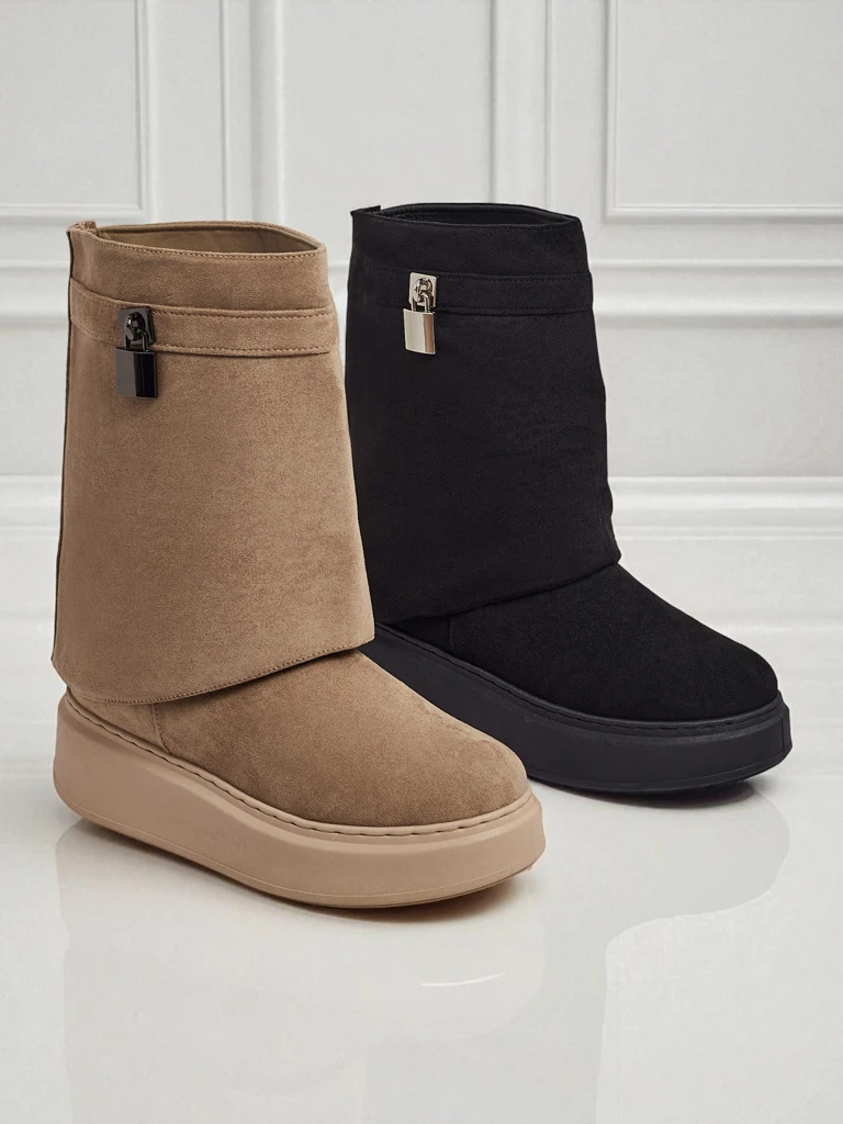 Къси дамски боти тип снегоходки с пришита горна част Elizze