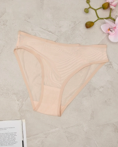 Royalfashion Бежови дамски мрежести бикини