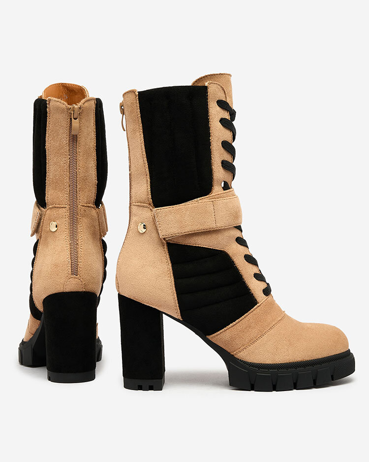 Royalfashion Светлокафяви дамски изолирани ботуши Sehhra post