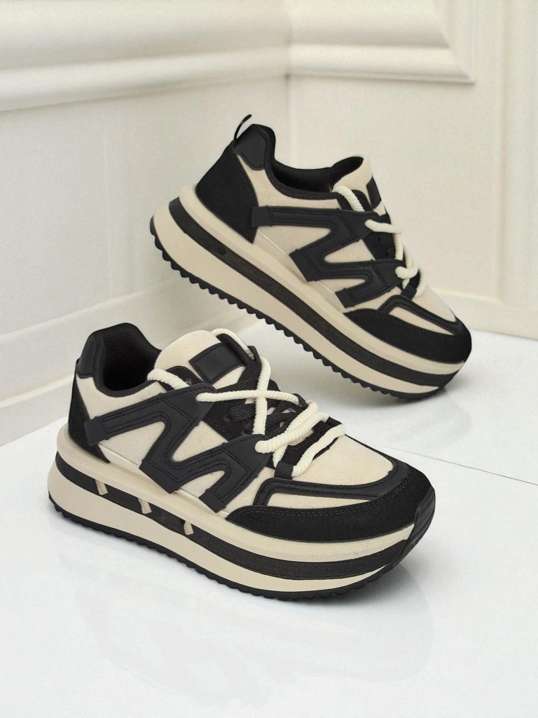 Дамски сникърси на платформа Selene Nero от екологична кожа, черни