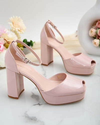 Royalfashion Дамски сандали Lefeyoa с лакиран ток