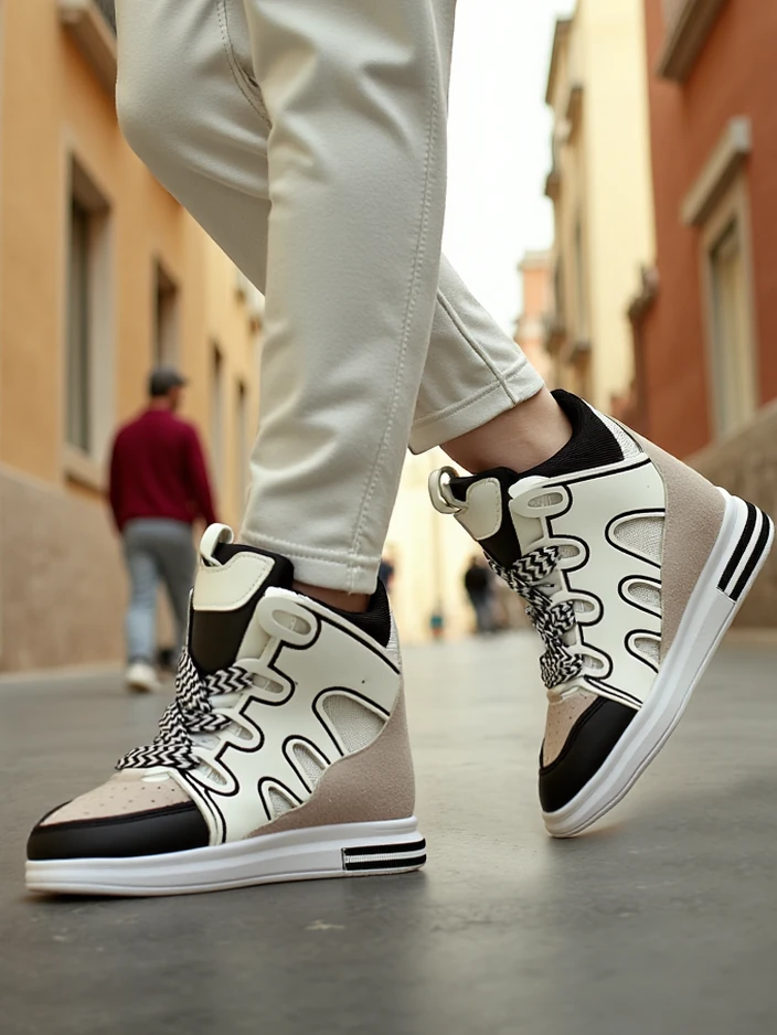 Royalfashion Високи спортни обувки за жени с скрит ток Облаффи