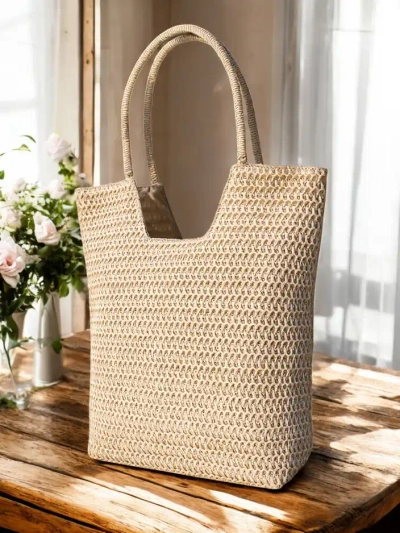 Royalfashion Голяма дамска сламена чанта лято