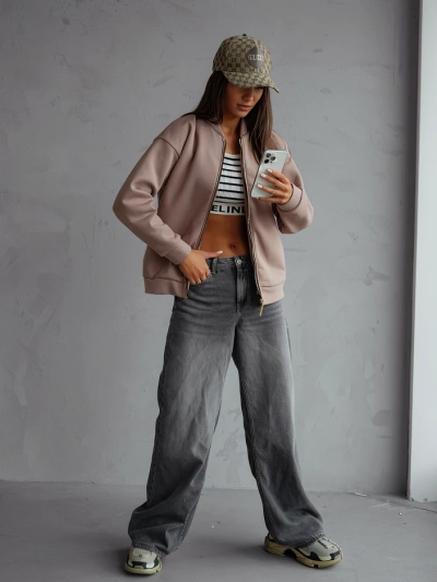 Royalfashion Зипов суитшърт с бомбер кройка