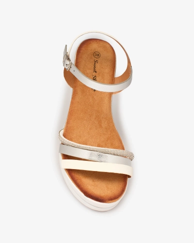 Royalfashion Дамски сребристи сандали Afocla silver anchor