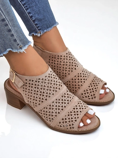 Royalfashion Дамски сандали на нисък ток, ажурни Elira