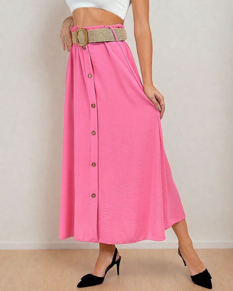 Royalfashion Дамска миди пола с колан