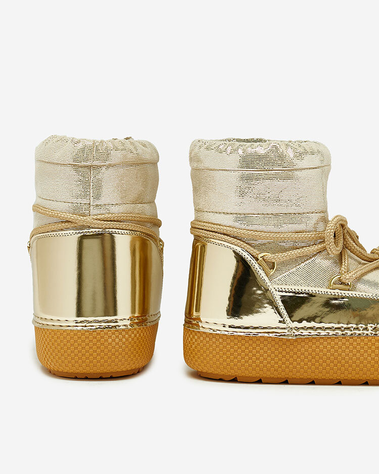 Royalfashion Дамски златни ботуши за сняг с дантела Yevnoie