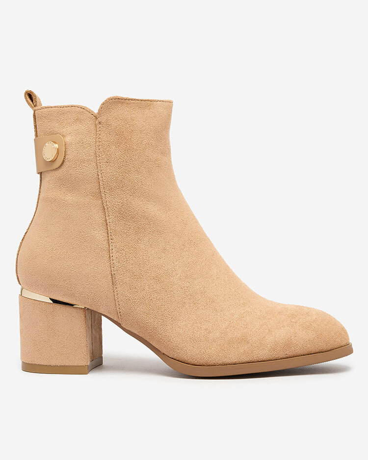 Royalfashion Дамски ботуши с нисък ток в светлокафяво Dogdas