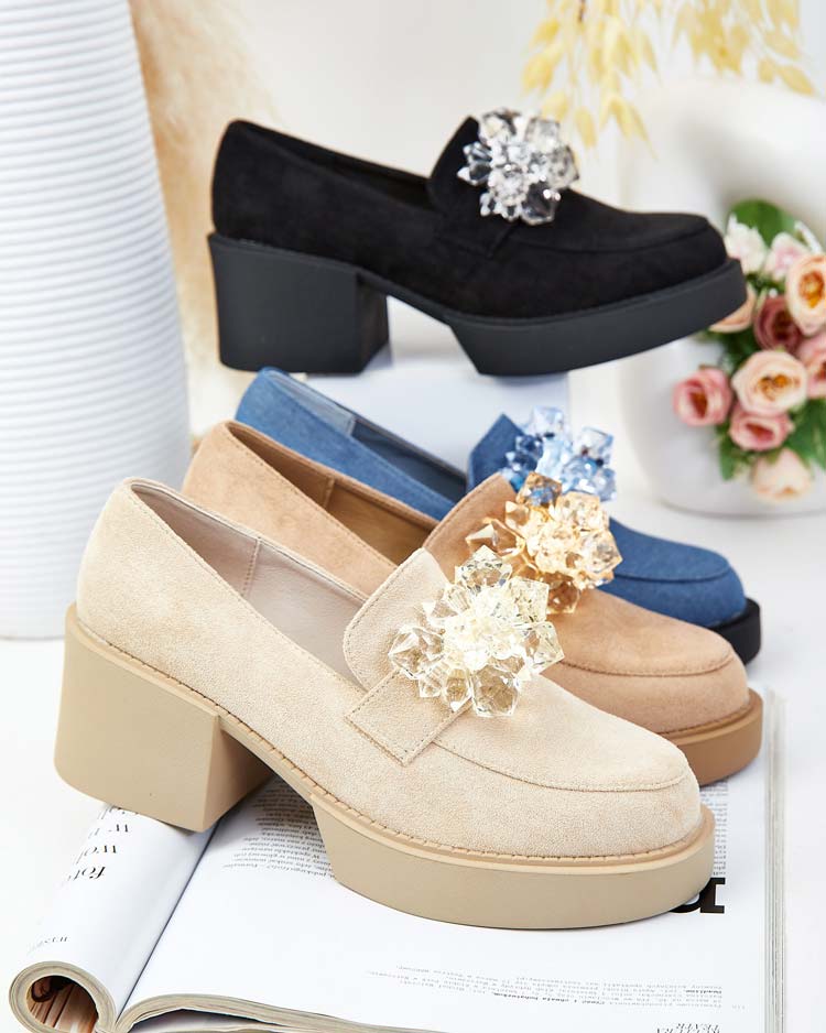 Royalfashion Дамски мокасини Pegorani с висок ток