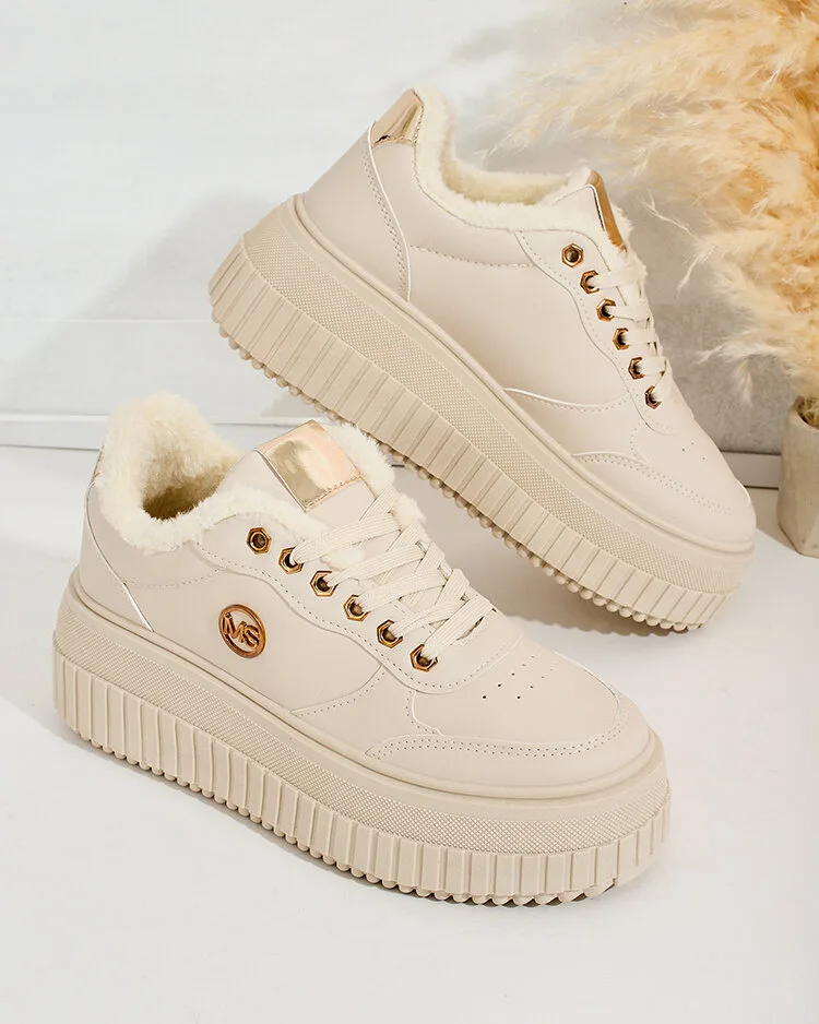 Royalfashion Затоплени дамски маратонки с кожа Sofi