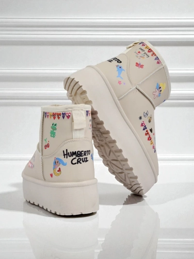 Боти Lemuria - Кремави Снегоходки Doodle на Дебела Подметка Furrini