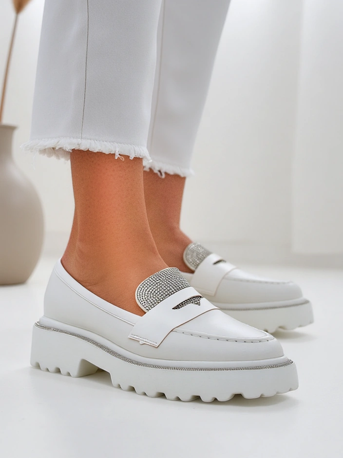 Royalfashion дамски мокасини с кристали Vinness