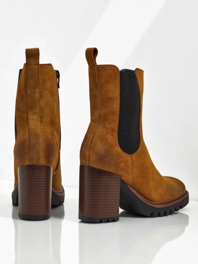 Дамски боти от еко велур на ток Soreya