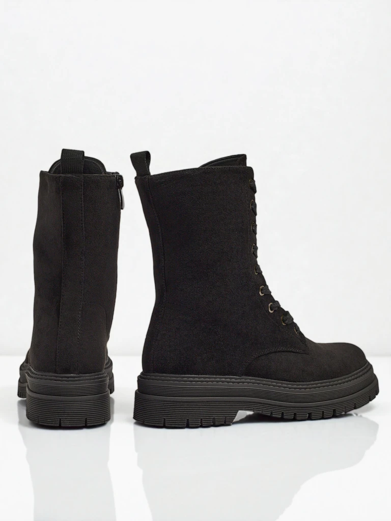 Дамски еко велурени боти тип работнически Molistea