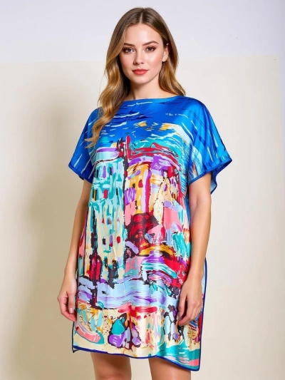 Рокля парео Demetria Royalfashion – многоцветна, универсална, до коляното