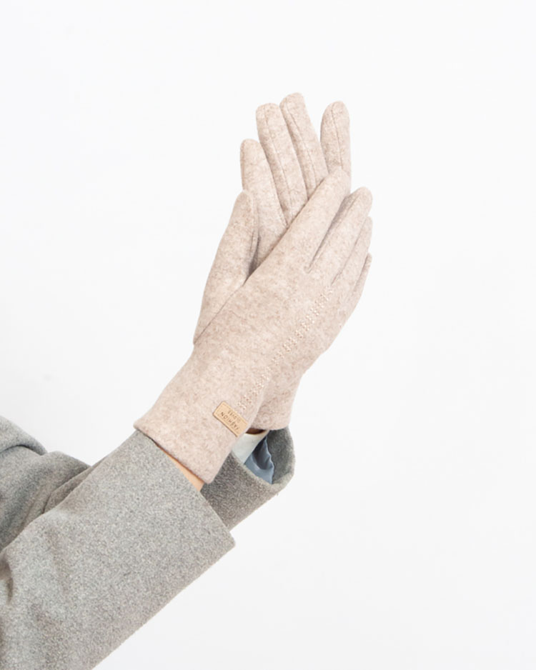 Royalfashion Бежови дамски ръкавици от плат