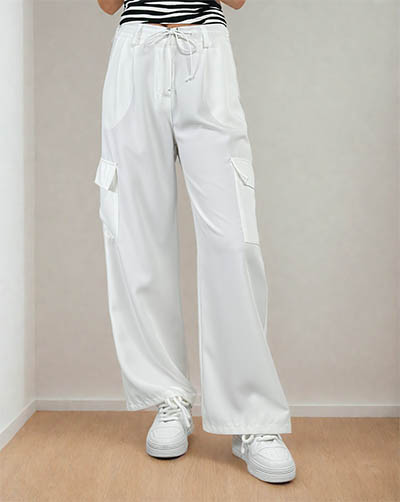 Royalfashion Дамски широки панталони с джобове