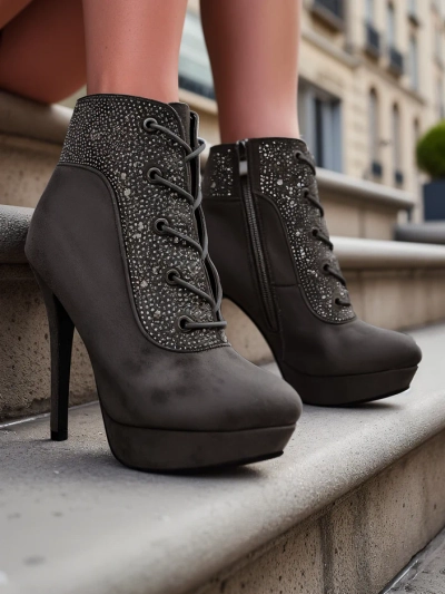 Обувки до глезена за жени Royalfashion с камъни Efelolo