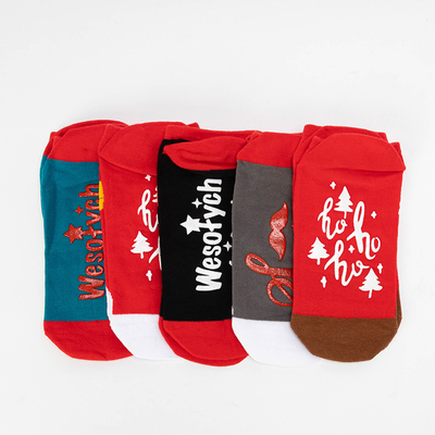 Skarpetki damskie świąteczne bawełniane 5/pak - Bielizna