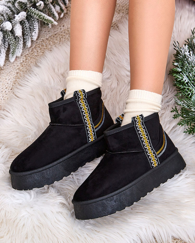 Royalfashion Дамски къси ботуши a'la snow boots with ornament Erititta