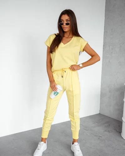 Royalfashion Жени памучен casual комплект с къси ръкави