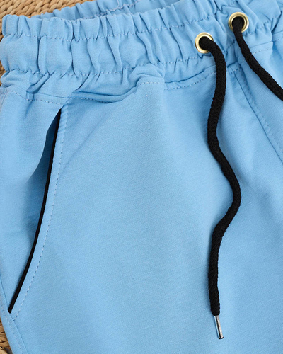 Damskie spodnie dresowe w kolorze niebieskim- Odzież