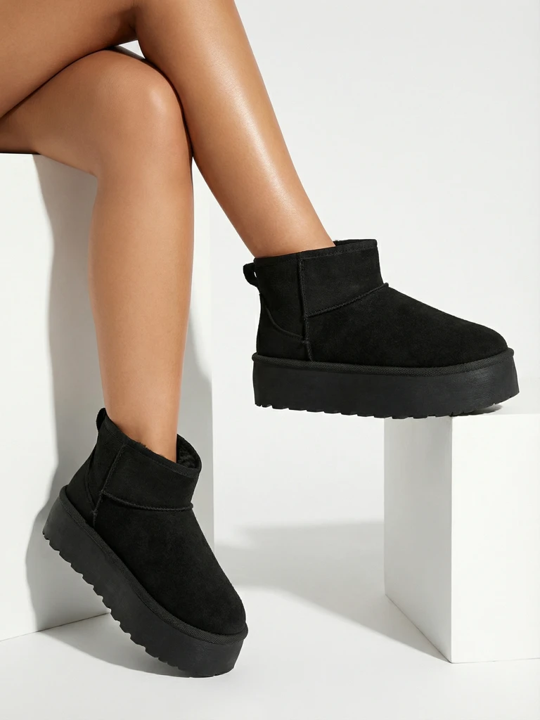 Дамски боти Luna Черни Кожени Елегантни за Есента