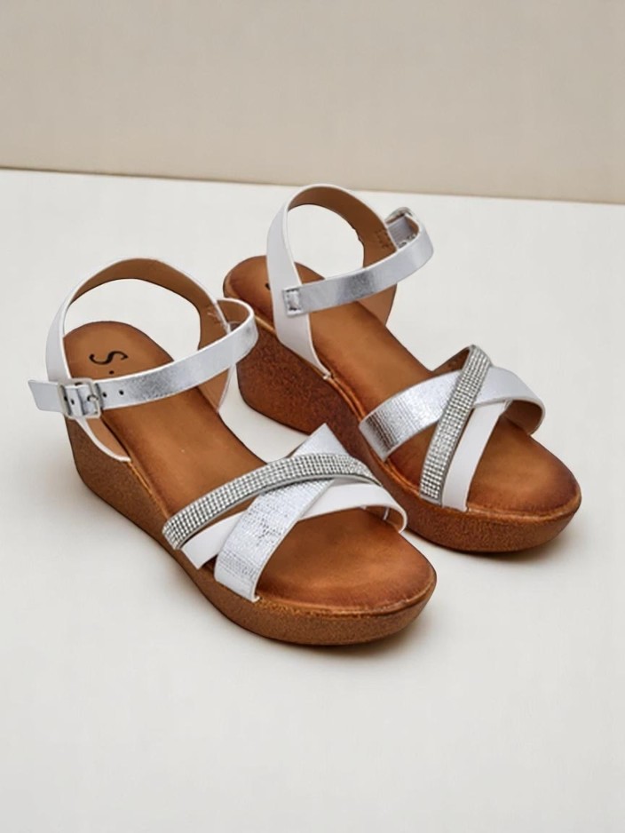 Обувки на платформа Royalfashion за жени с кристали и блясък Glittera