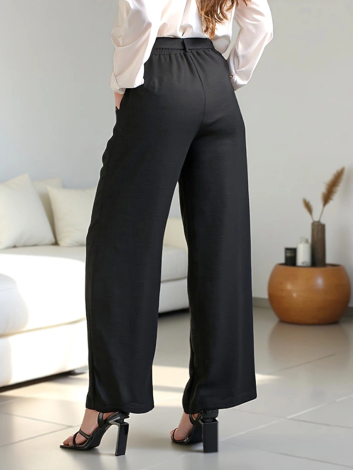 Royalfashion Широки женски панталони с колан