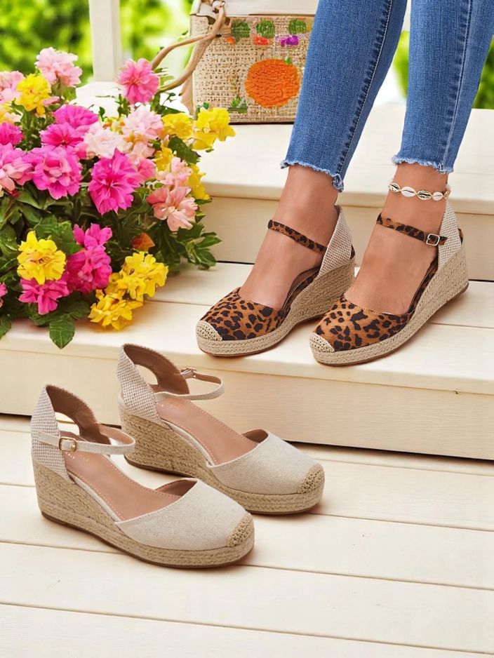 Дамски платформи Aurelia Leopard Royalfashion, екологична кожа, камел