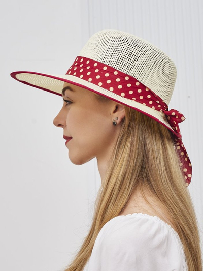 Royalfashion Дамска сламена шапка Dotelle