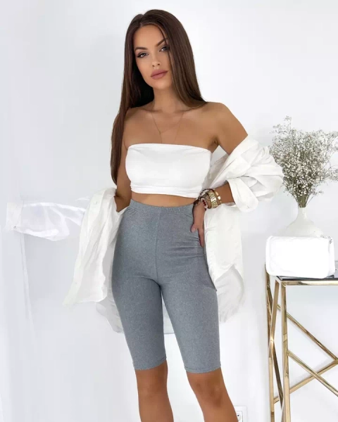 Royalfashion Сиви дамски карирани клинове за колоездене