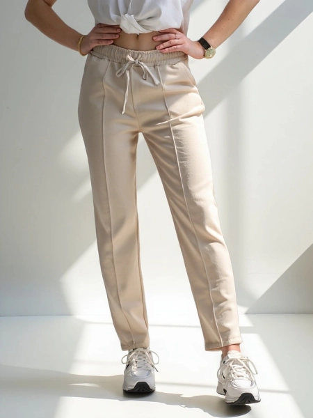 Royalfashion Прави женски панталони с вискоза