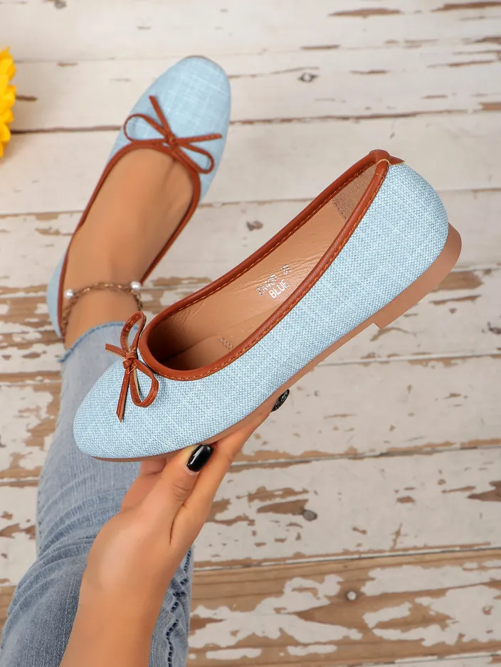 Royalfashion Дамски балерини с блестящи елементи и панделка Aramie