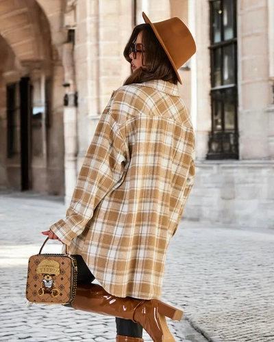 Royalfashion Дамско памучно палто тип риза