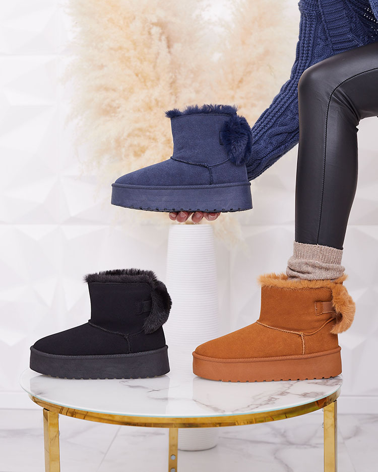 Royalfashion Дамски ботуши a'la snow boots в черно Goroggo