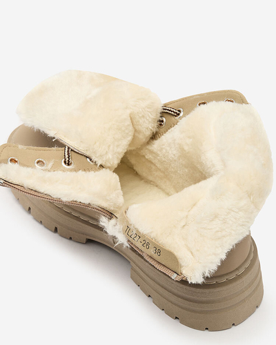 Royalfashion Сиво-кафяви дамски изолирани ботуши тип "трапер" Radoras